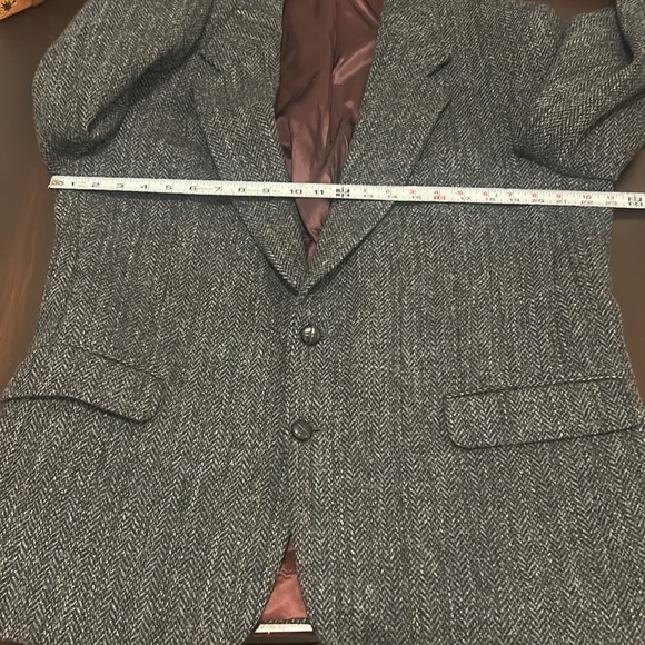 Moores Harris Tweed Blue Gray Wool Blazer Men’s 44R Single Breasted Sportscoat - Picture 16 of 16